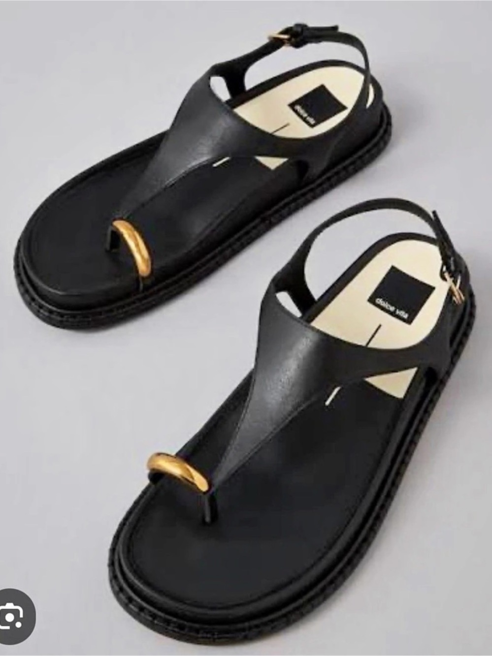 DV by Dolce Vita Moon Embellished Gold Toe Ring Flat Sandals